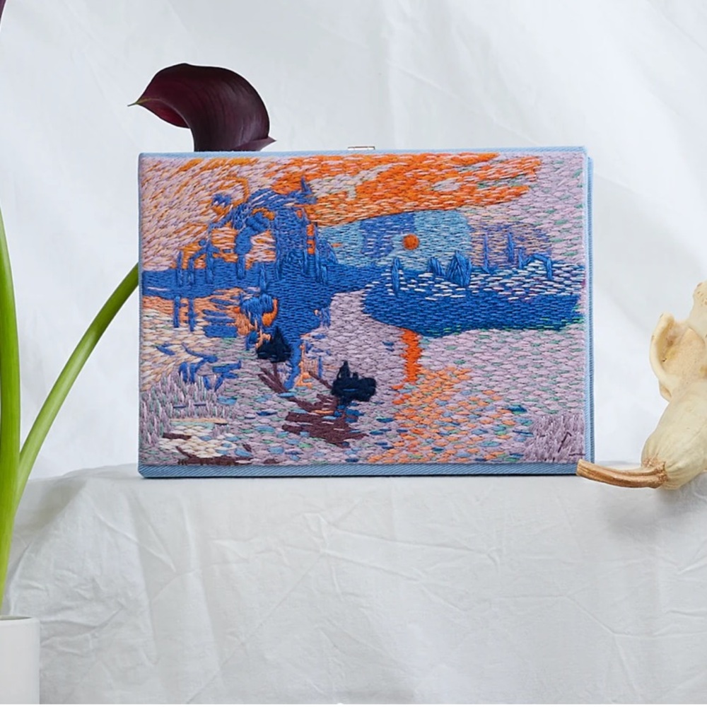 Olympia Le-Tan Monet Embroidered Clutch Purse - Picture 5 of 12